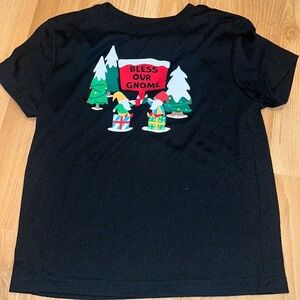 Black shirt sleeve TShirt size 5 Bless our Gnome